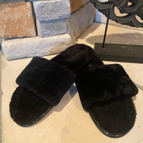 Rebecca Minkoff Fur Slides - Picture 1 of 5